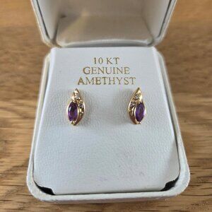 10k Gold and Amethyst Earrings
